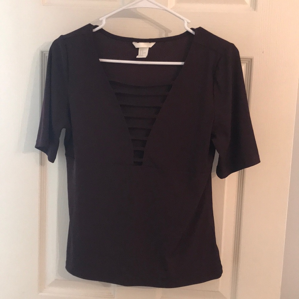 Plum colored ribbed top